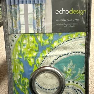 Echo Design Vibrant Blue and Green Curtains